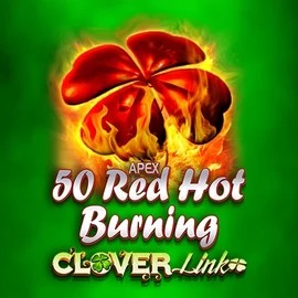 50 Red Hot Burning Clover Links slot logo by Novomatic at Fugu Casino