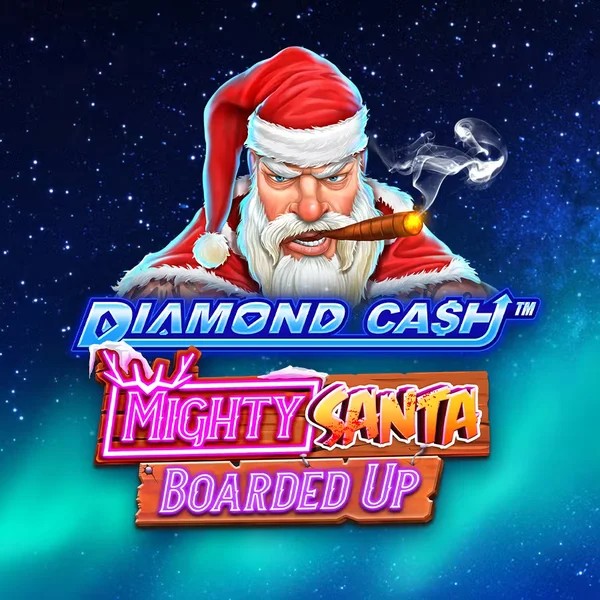 Diamond Cash Mighty Santa Boarded Up slot logo by Greentube at Fugu Casino