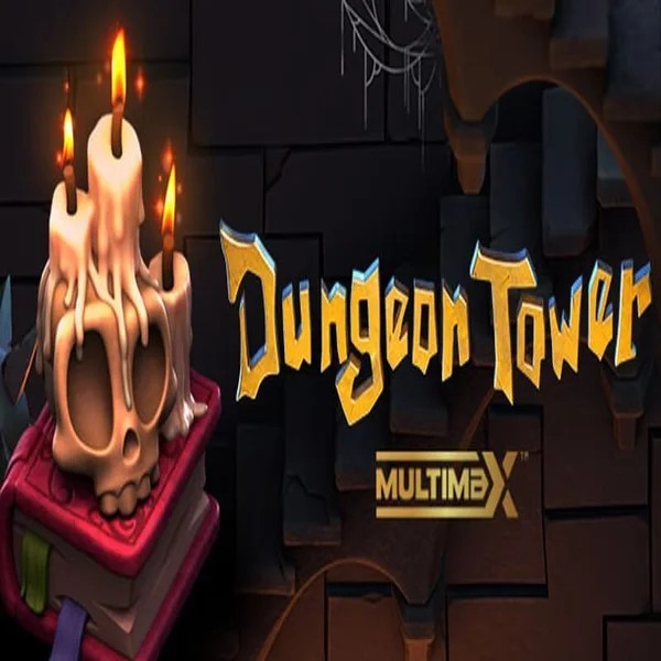Dungeon Tower slot logo by Peter & Sons at Fugu Casino