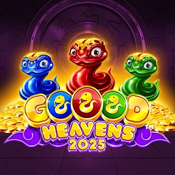 Goood Heavens slot logo by Rarestone Gaming at Fugu Casino